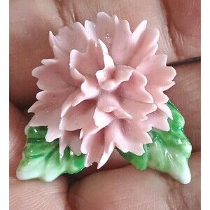 Ceramic Pink Flower Vintage Brooch Chrysanthemum